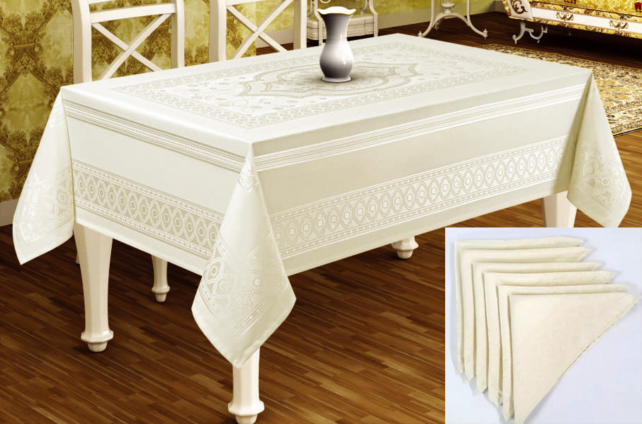 

Скатерть Sagol тефлон 160x260 St-052 Cream + 8 салфеток *