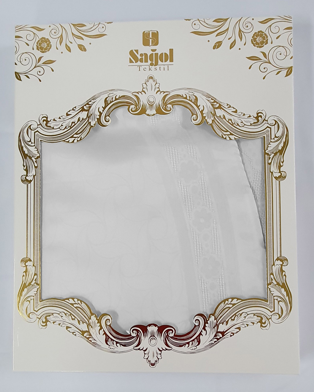 

Скатерть Sagol тефлон 160x260 ovale St-052 White в коробке *