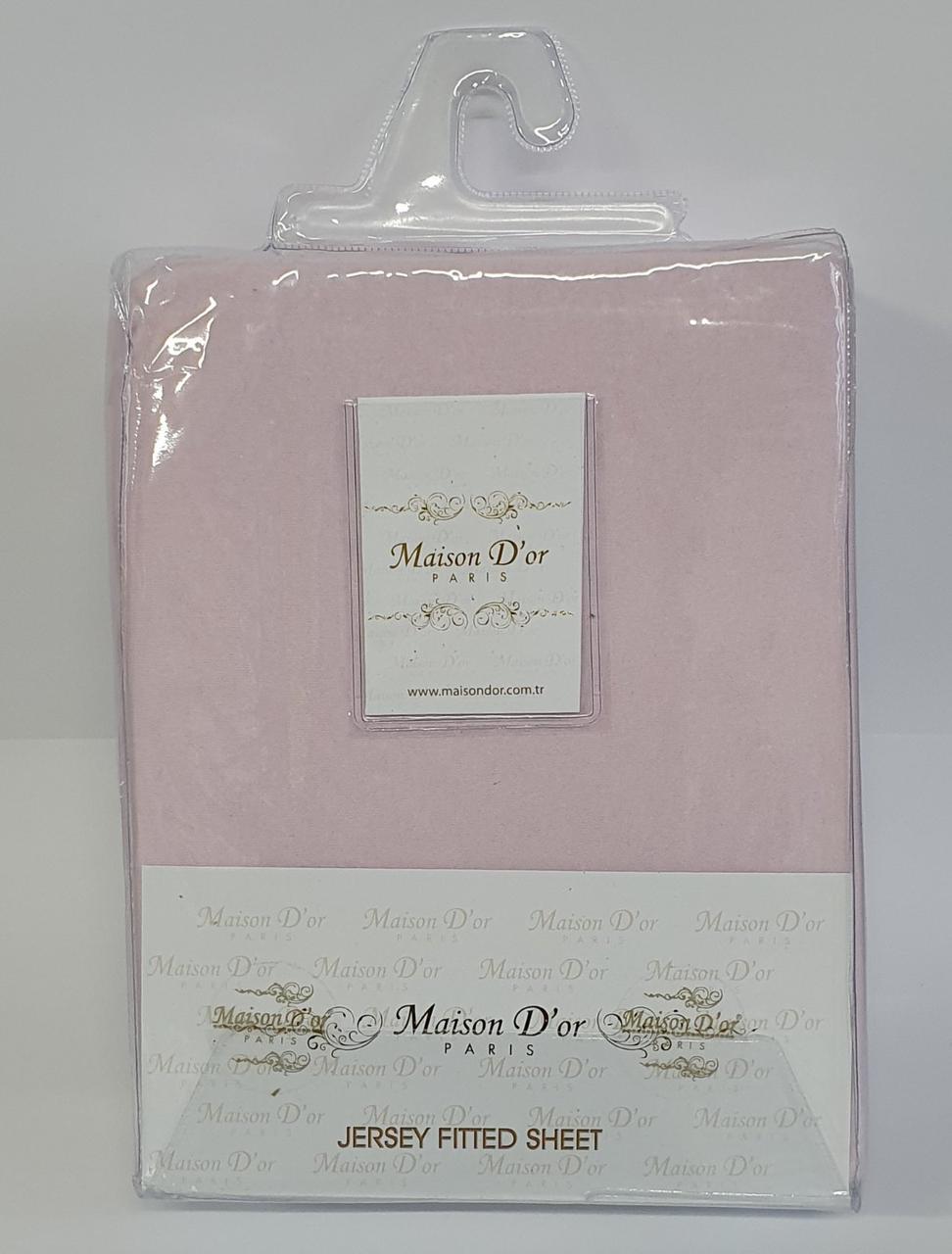 

Простинь на резинці 220x240 трикотаж з наволочками Maison Dor Pink