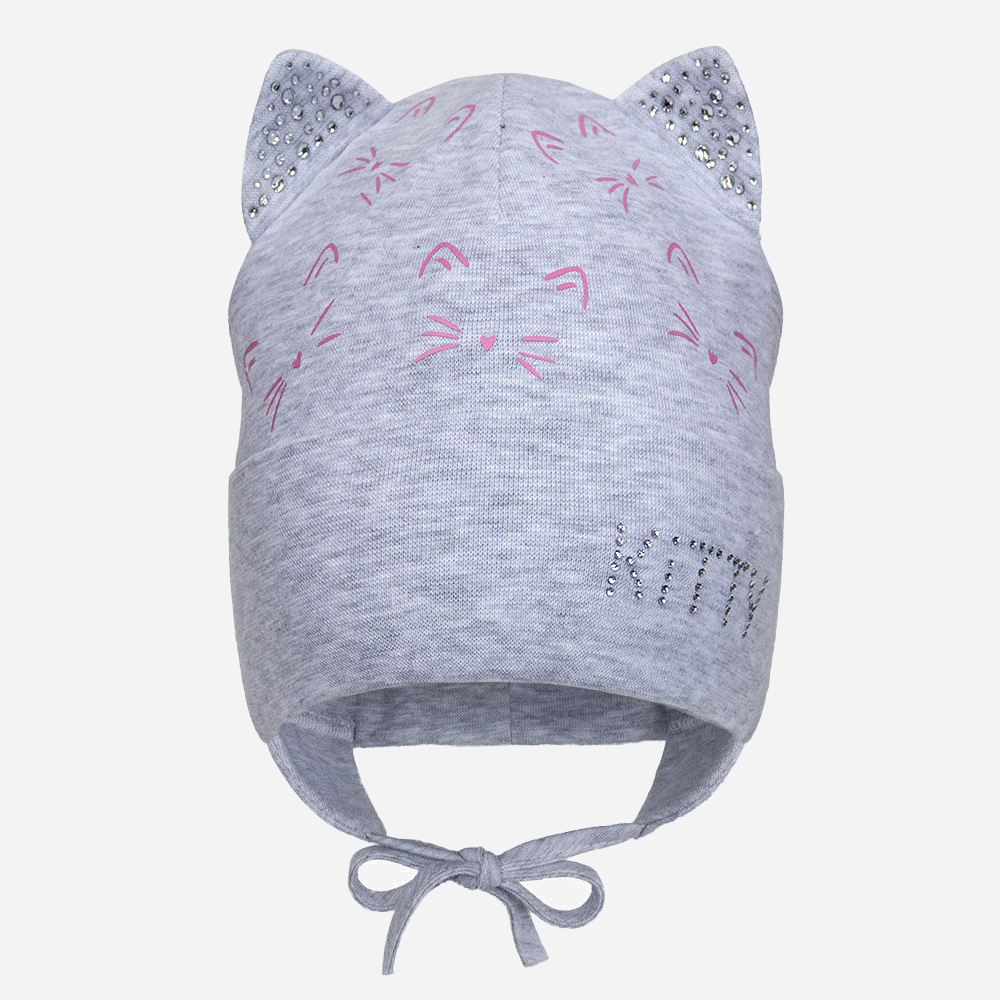 

Демисезонная шапка с завязками David's Star 21705 46 см Серая