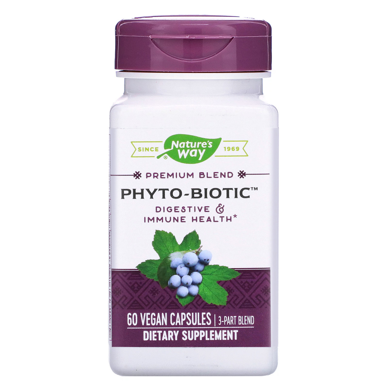 

Комплекс для пищеварения и иммунитета Nature's Way "Phyto-Biotic Digestive & Immune Health" (60 веганских капсул)