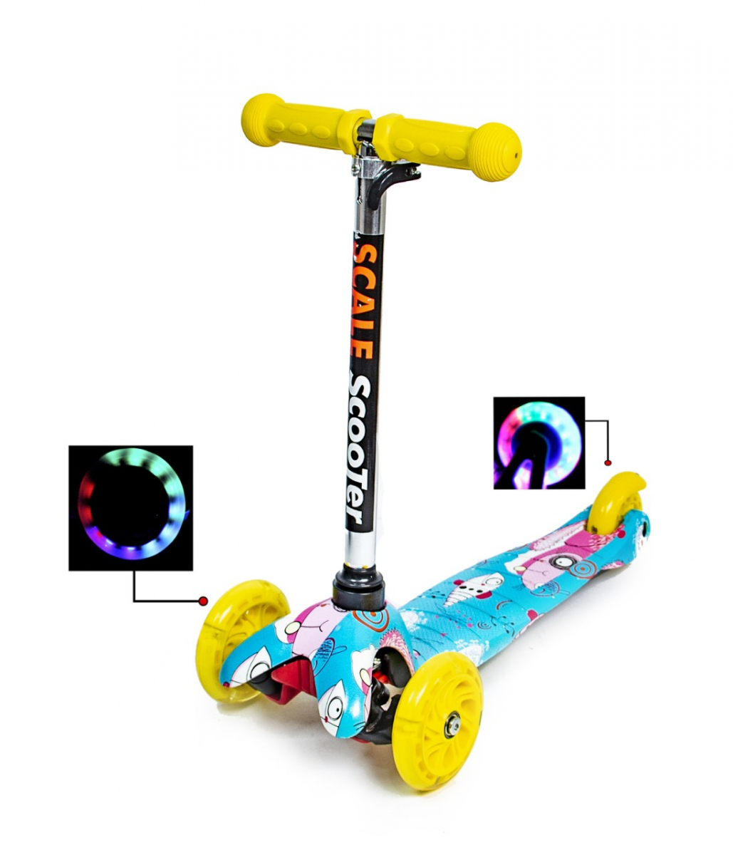 

Детский самокат Scooter Micro Mini c T-образной регулируемая ручкой Cool cat