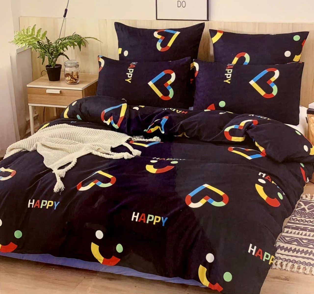 

Комплект полуторного постельного белья Happy ТМ YiFENG, бязь, коттон