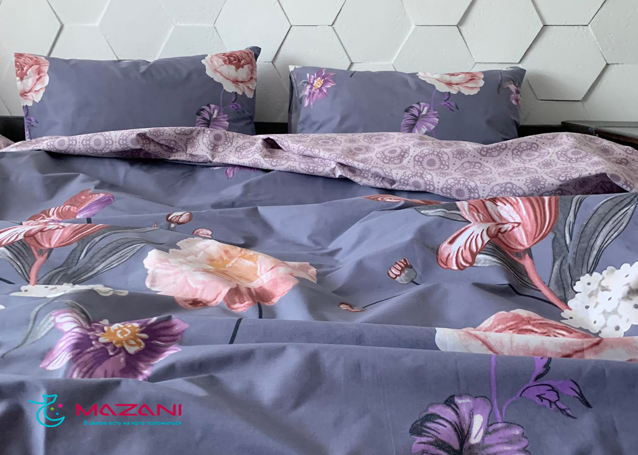 

Постельное белье двуспальное Mazani Цветник 70х70 см, 180х220 см, на резинке 140х200х25 см