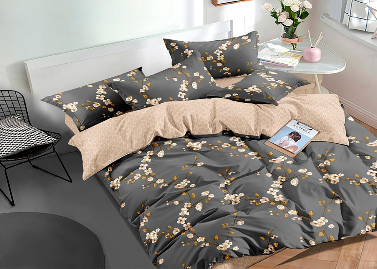 

Постельное белье двуспальное Mazani Цветущий сад 70х70 см, 180х220 см, без резинки 200х220 см