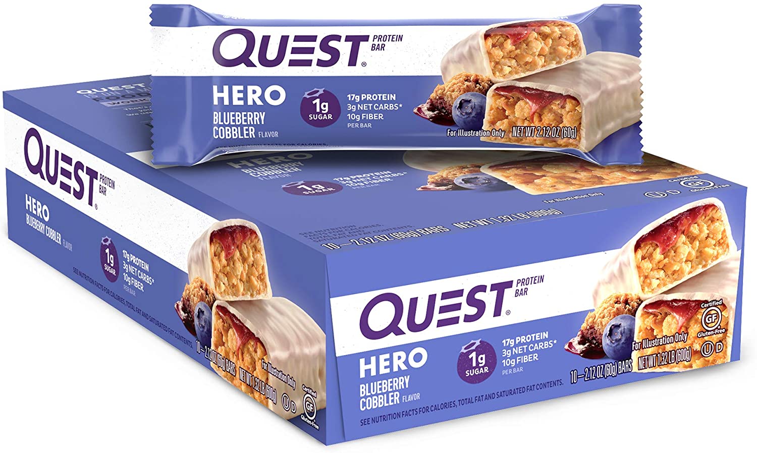 

Протеиновый батончик Quest Nutrition Quest HERO bars 10 штук Ягода (4384303034)