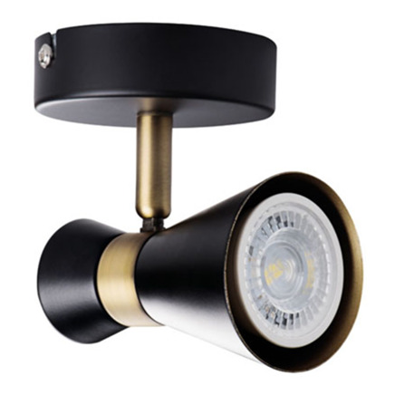 

Светильник спот Kanlux MILENO EL-10 B-AG GU10 IP20 черный/золото 29110