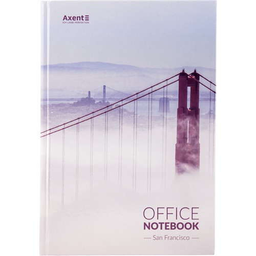 

Книга записная в твердой обложке Формат А4 192л в клетку. San Francisco Axent
