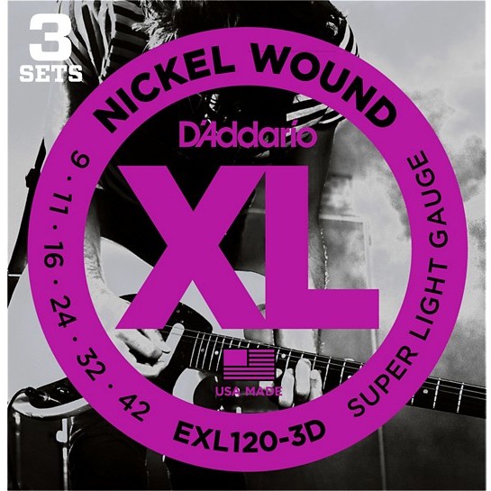 

D'Addario EXL120-3D XL 9-42 Super Light (3-pack)