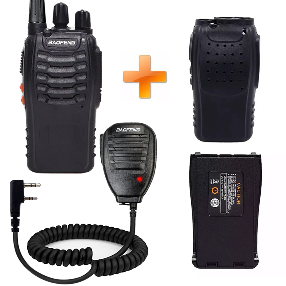 

Набор Рация Baofeng BF-888S + силиконовый чехол + тангента Baofeng speaker mic + доп. батарея 1500 mAh черный
