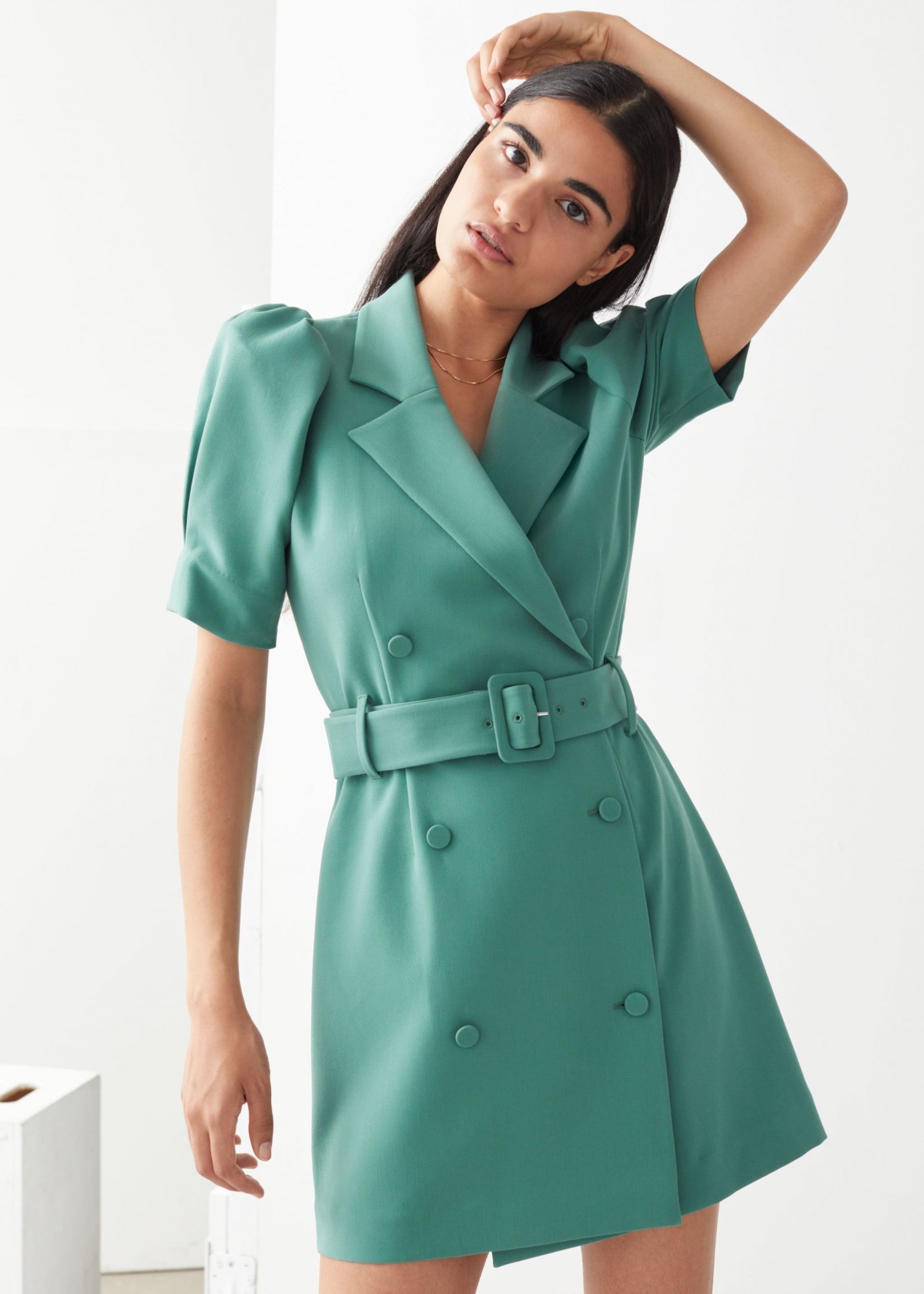 

Платье & OTHER STORIES Puff Sleeve Belted Mini Dress, Платье & OTHER STORIES Puff Sleeve Belted Mini Dress 36