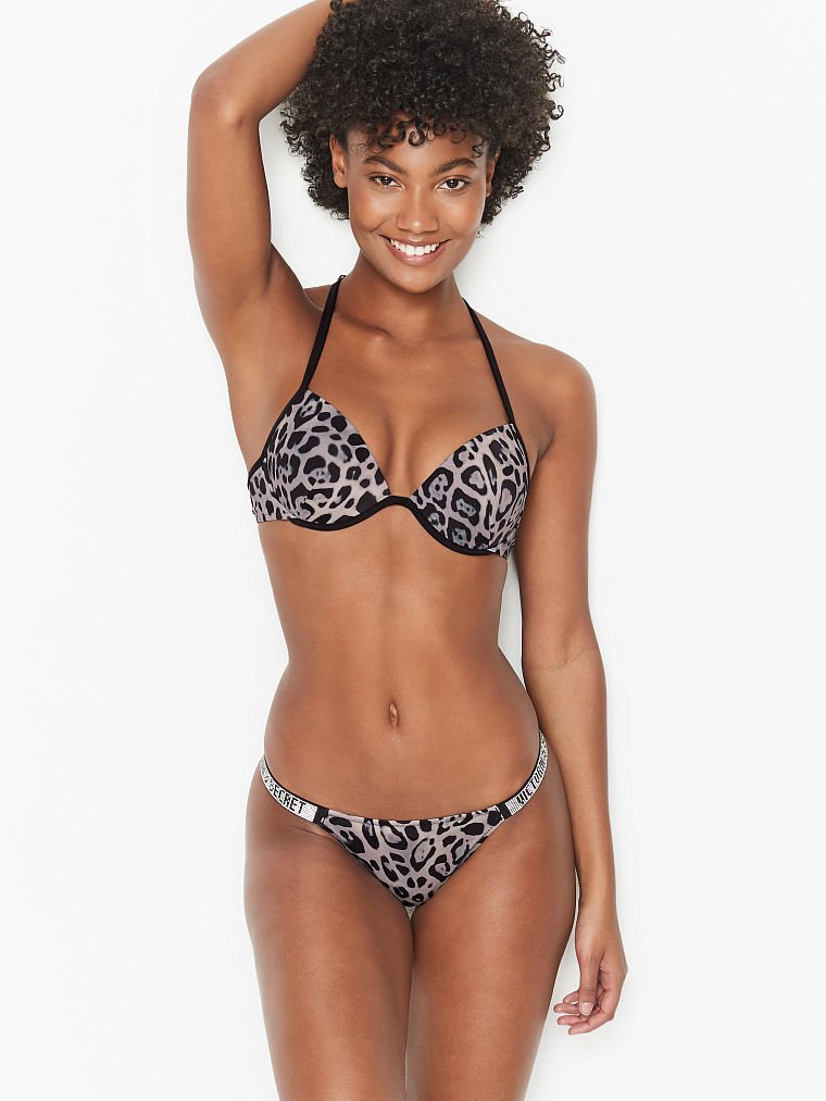 

Плавки бикини Victoria's Secret со стразами art943126 (Серый/Черный, размер XL)