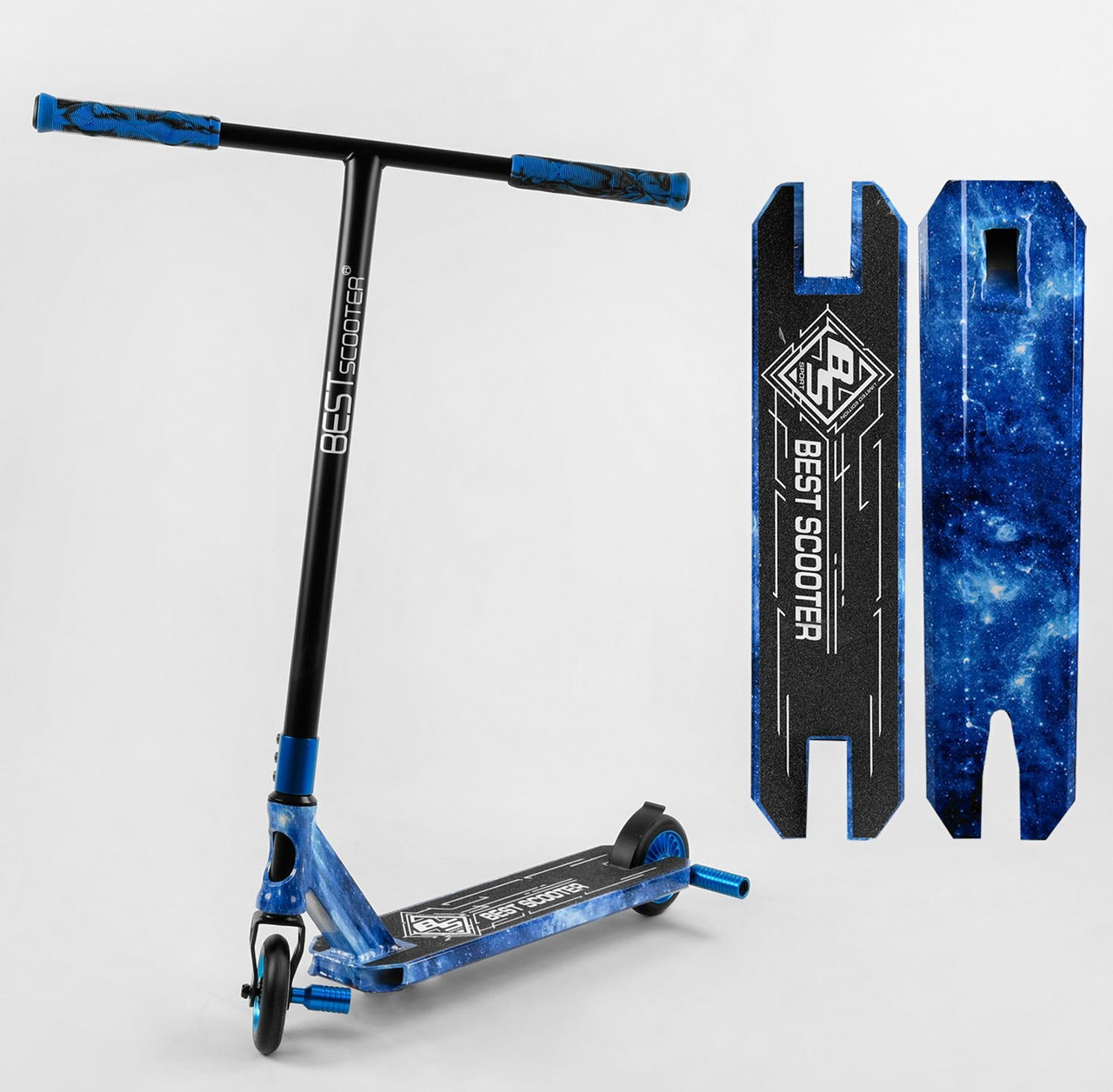 

Самокат трюковый Best Scooter BS-99588 с пегами Синий