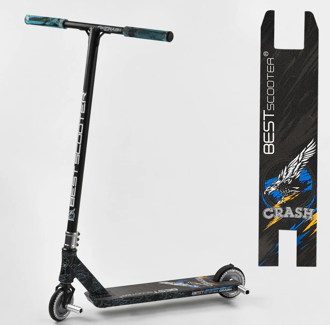 

Самокат трюковий Best Scooter 37890 с пегами Чорный с синим