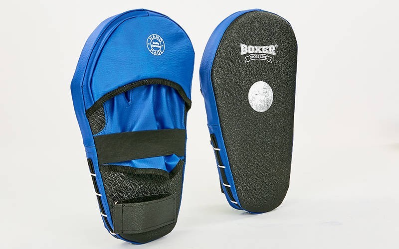 

Лапы боксерские BOXER прямые удлиненные (2шт) (40х21х4,5см) Черно-синии