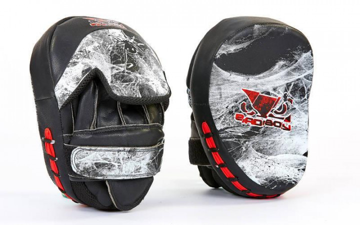 

Лапы боксерские Изогнутые (2шт) FLEX BAD BOY SPIDER VL-6637 черный-белый
