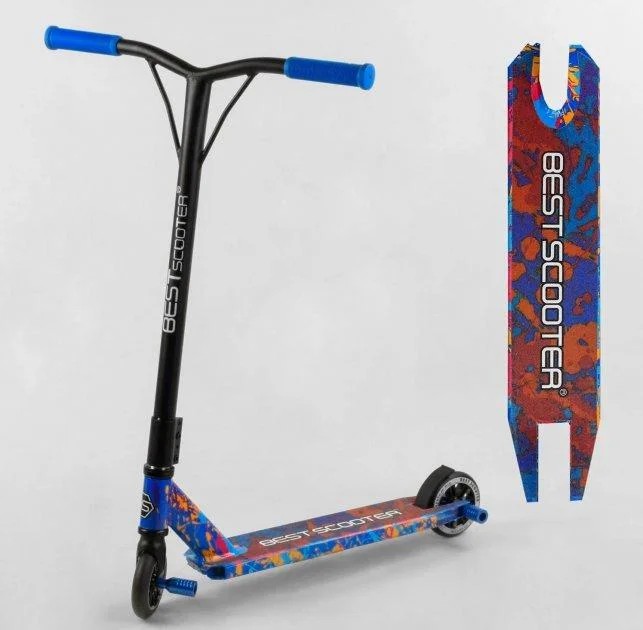 

Самокат трюковый Best Scooter 78107 с пегами Синий