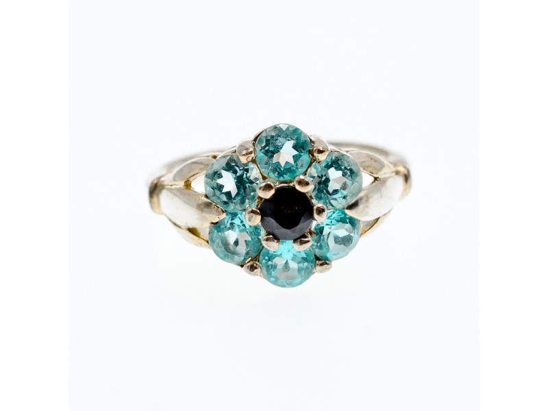 

Серебряное кольцо с топазом и ониксом Романтика Натуральный Sky Jewelry 003265