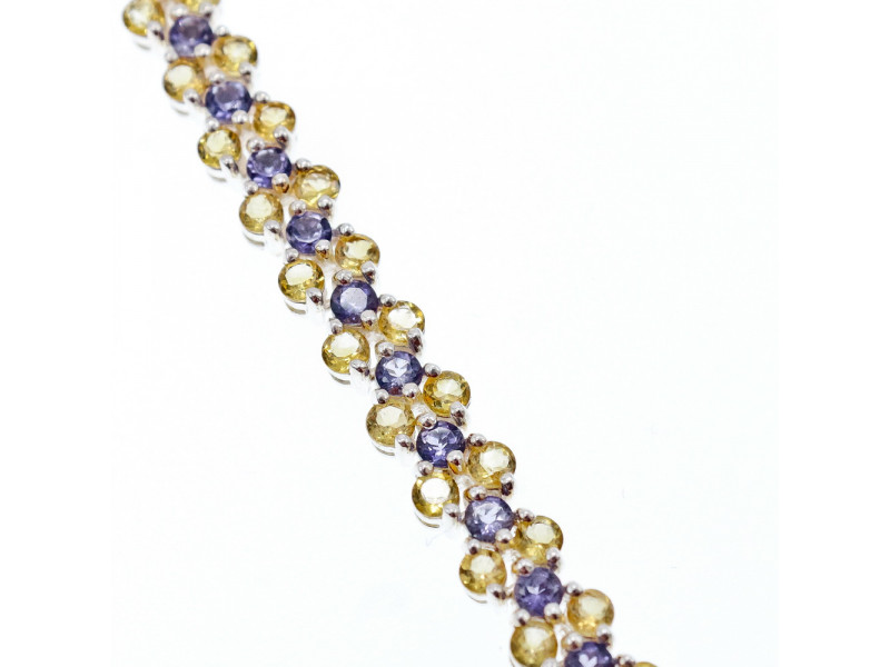 

Серебряный браслет с камнями цитрин и аметист Натуральный Sky Jewelry 003325