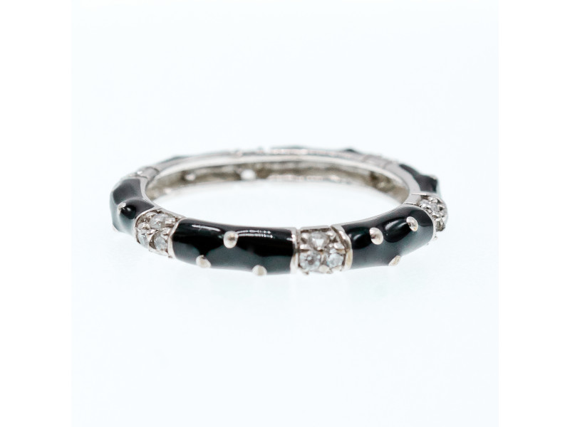 

Серебряное кольцо с черной эмалью и фианитами Натуральный Sky Jewelry 003272