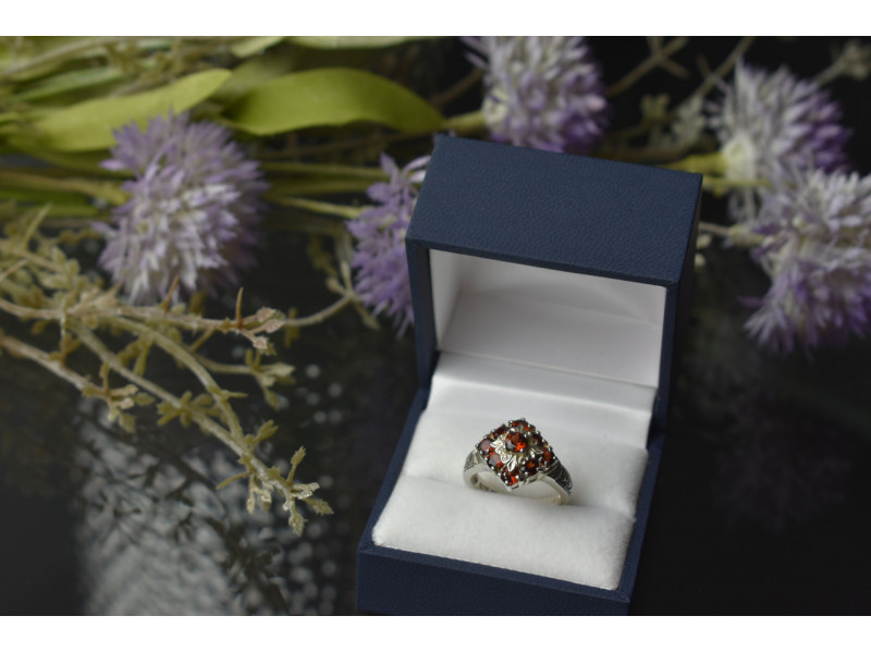 

Серебряное кольцо 925 пробы с Альмандином Sky Jewelry 001141