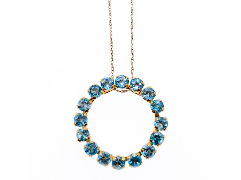 

Золотая цепочка с кулоном камни Топаз Sky Jewelry 000652