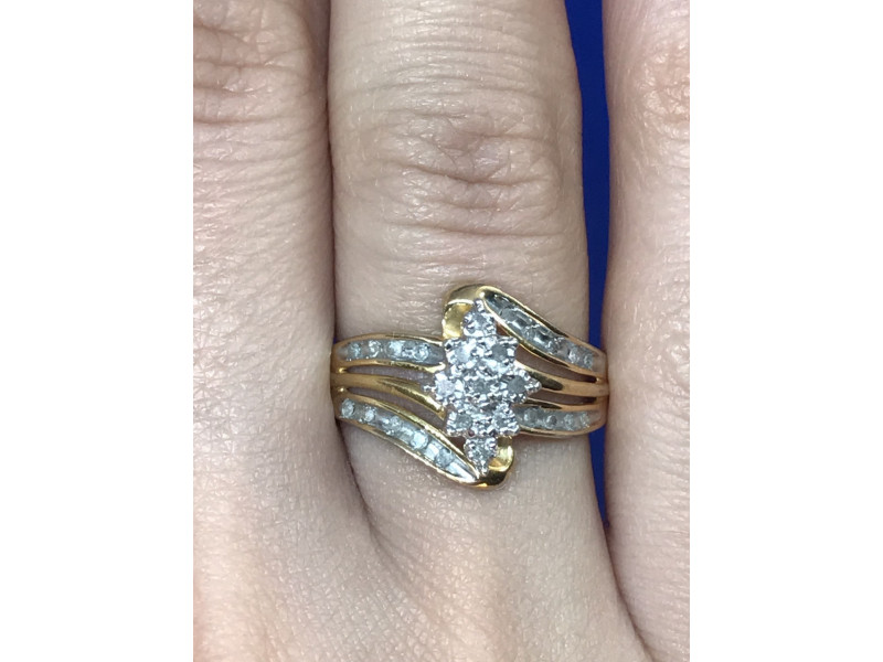 

Кольцо серебро 925 пробы (позолота) с фианитами Sky Jewelry 000234