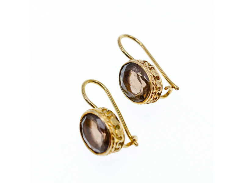 

Серебряные серьги в позолоте с камнем гессонит Натуральный Sky Jewelry 003301