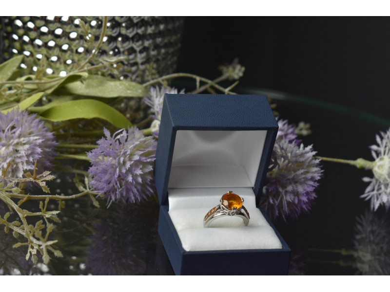 

Серебряное кольцо с камнем Гессонит Sky Jewelry 001143