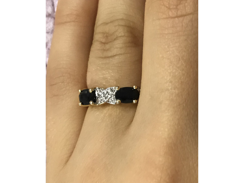 

Серебряное кольцо (позолота ) с черной шпинелью Sky Jewelry 000157