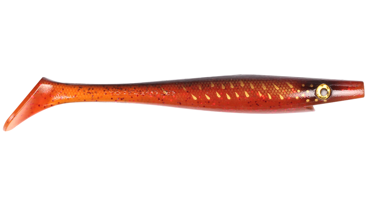 

Силиконовая приманка Strike Pro Pig Shad, 230 мм, 90 гр, цвет: Red Motoroil Pike UV, (SP-172A#143) (140358)
