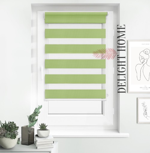 

Рулонная штора День-ночь Tanova гладкая VT9 зеленая 110х150 см