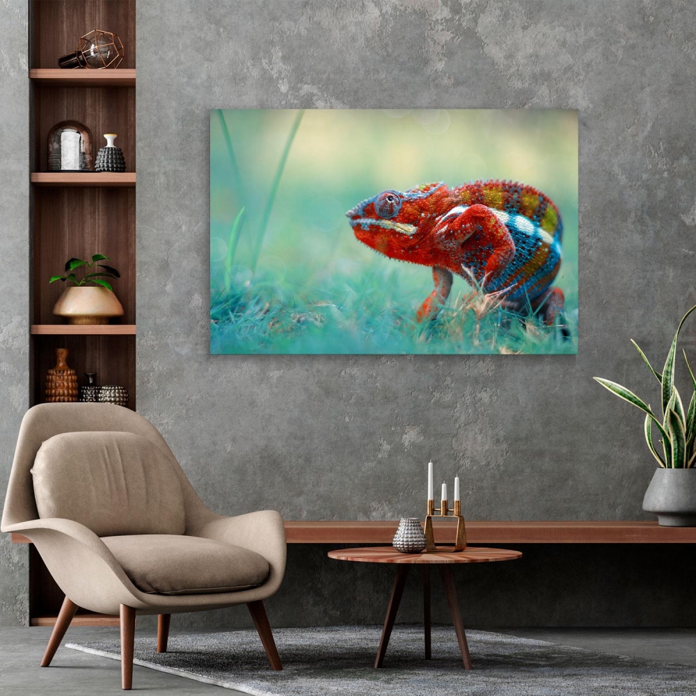 

Картина на холсте Животные Multicolored Chameleon 50х100 см.