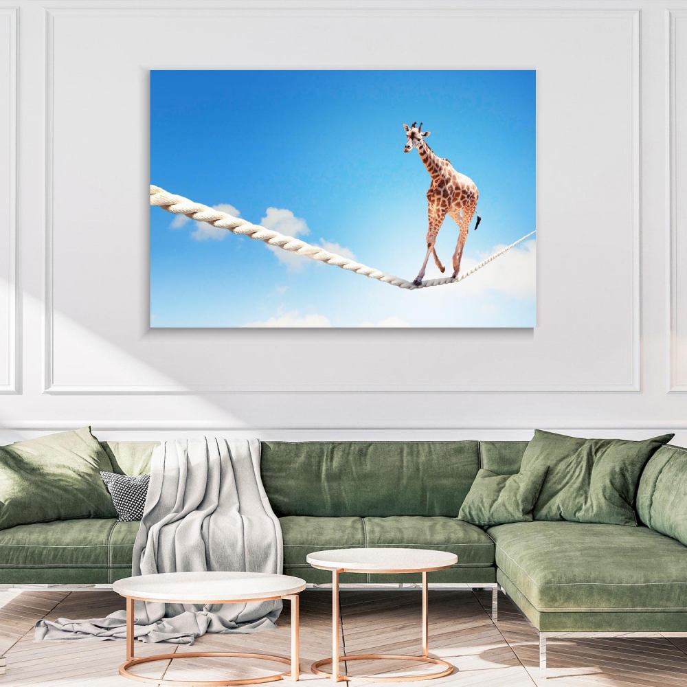 

Картина на холсте Животные Giraffe Walking The Rope 45х60 см.