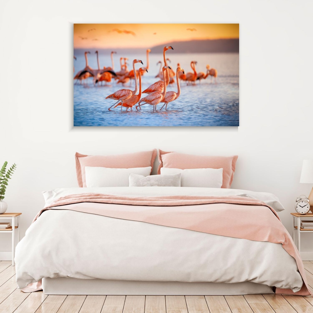 

Картина на холсте Животные Flock Of Pink Flamingos 50х65 см.