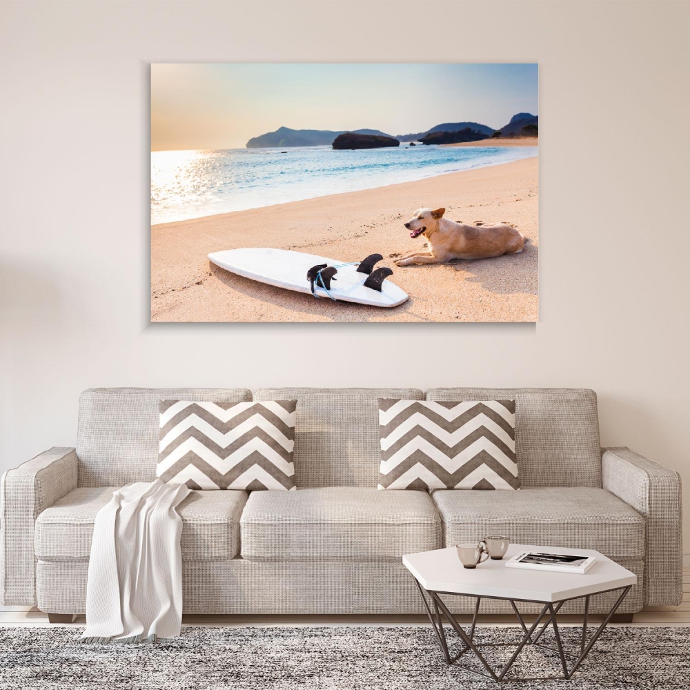 

Картина на холсте Природа Dog Resting Near The Surf 50х65 см.