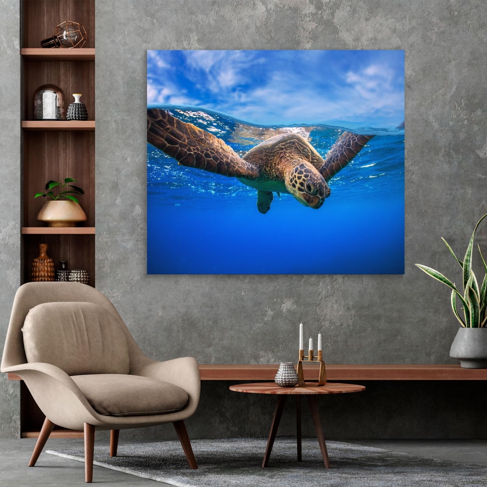 

Картина на холсте Животные Sea Turtle Portrait 100х100 см.