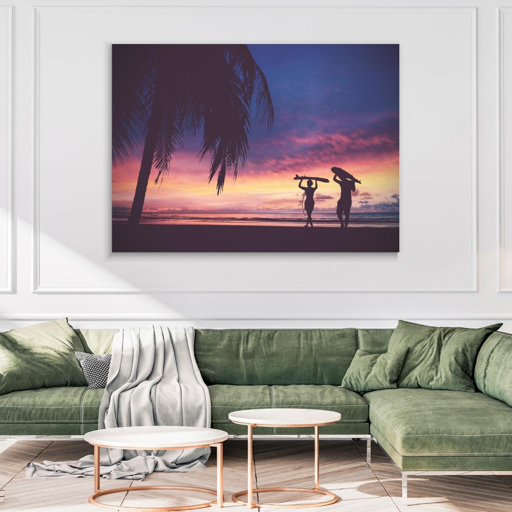 

Картина на холсте Животные Silhouette Of Two Surfers 75х100 см.
