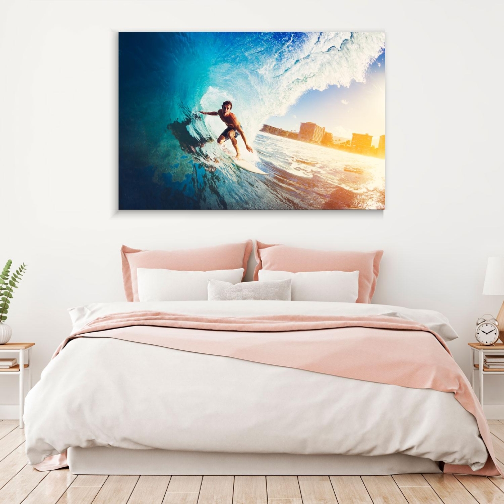 

Картина на холсте Природа Surfer On Blue Ocean Wave 90х120 см.