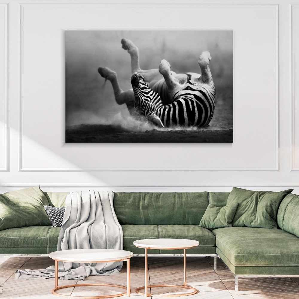 

Картина на холсте Животные Zebra Rides In Fervor 45х60 см.