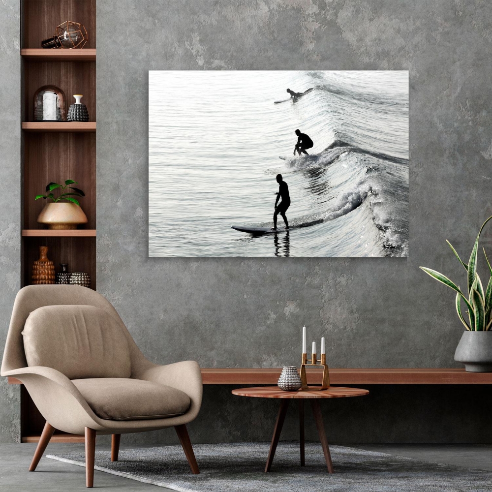 

Картина на холсте Природа Three Silhouettes Of Surfers 50х65 см.