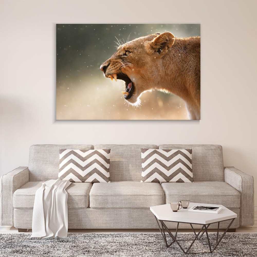 

Картина на холсте Животные Lioness Growls 75х100 см.