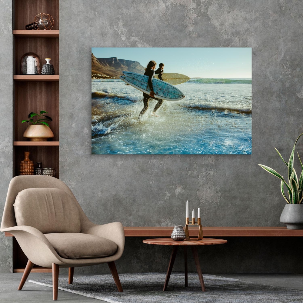 

Картина на холсте Природа Two Male Surfers Going For Surfing 110х150 см.