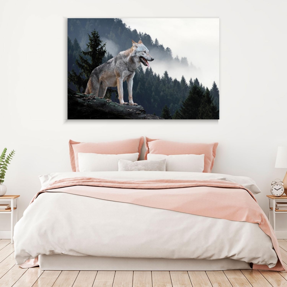 

Картина на холсте Животные Wolf On The Hunt 90х120 см.