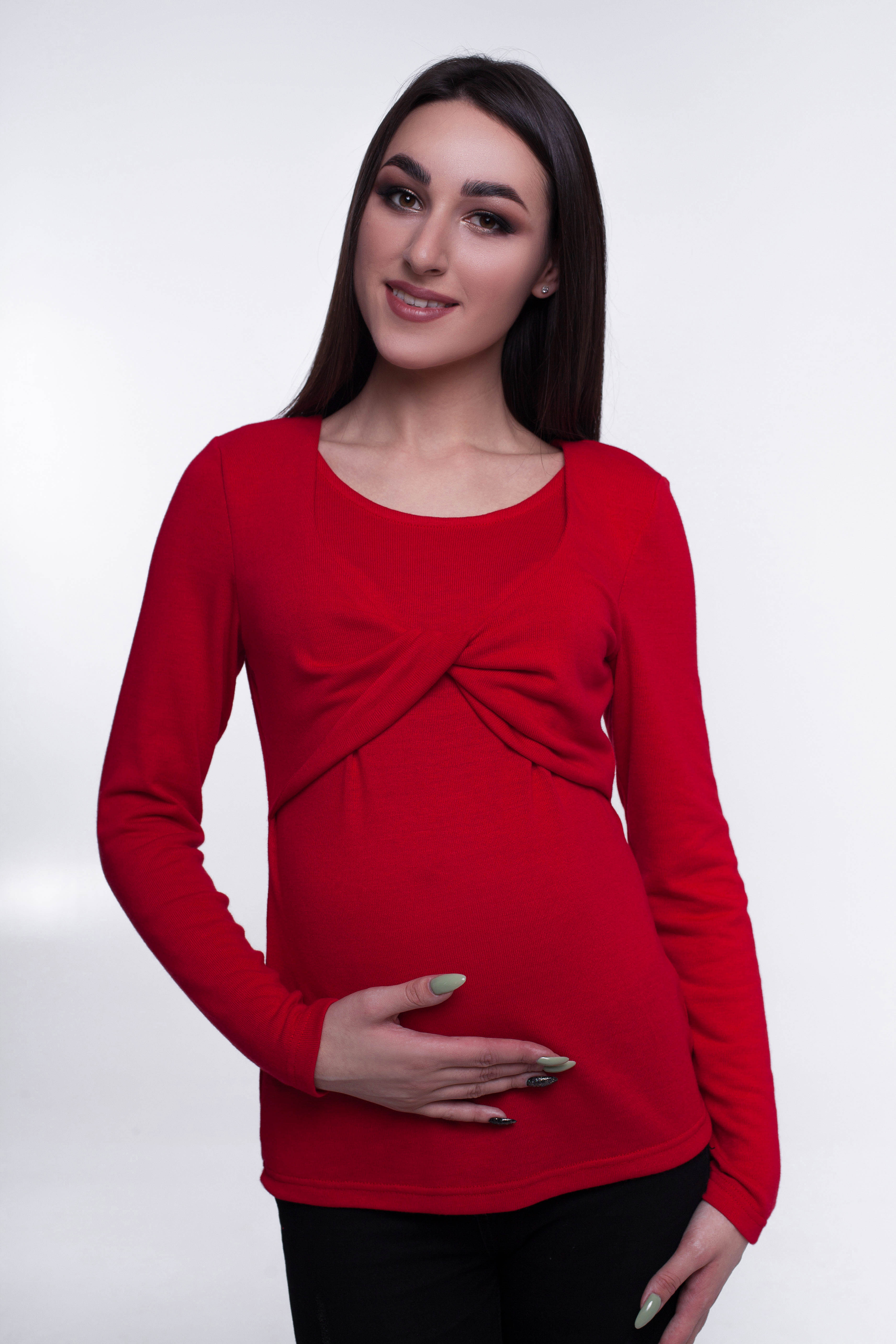 

Лонгслив Tariva Cotton "Morbidezza" для беременных и кормящих мам L красный