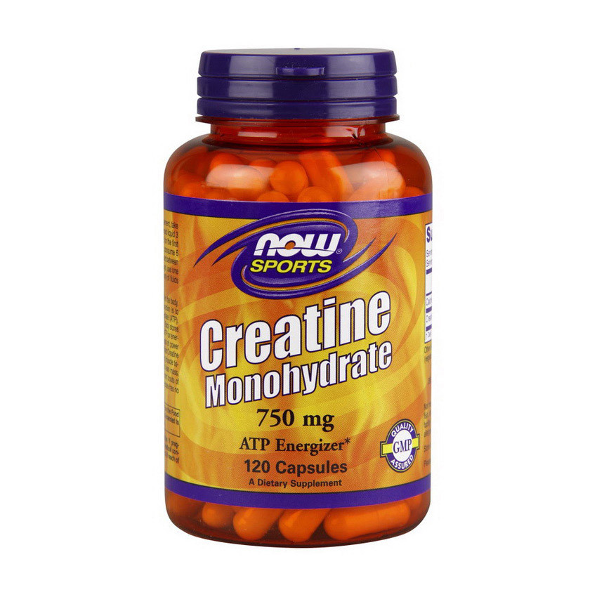 

Креатин моногидрат Нау Фудс / Now Foods Creatine 750 mg 120 caps / капсул