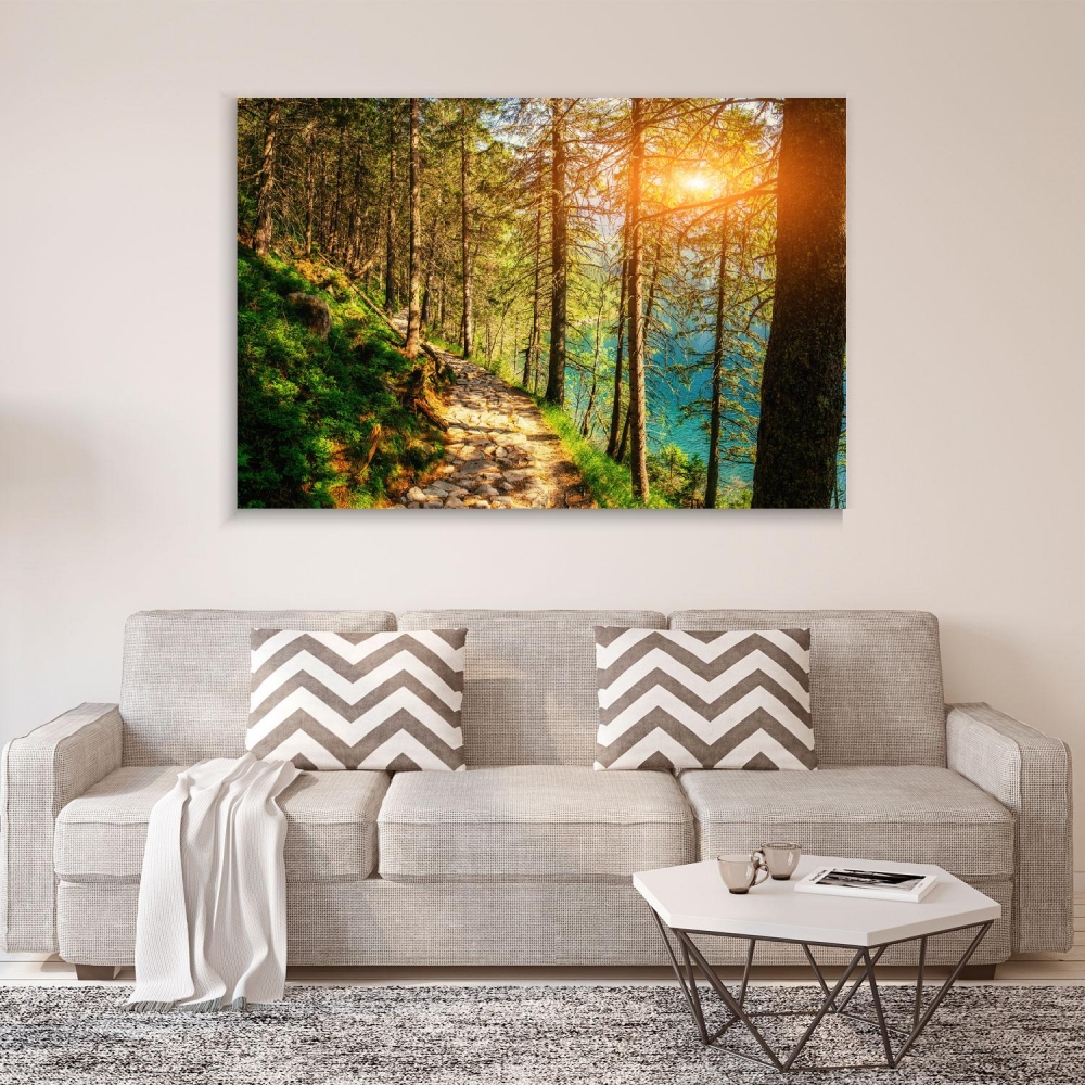 

Картина на холсте Природа Sunset Breaks Between The Trees 45х60 см.
