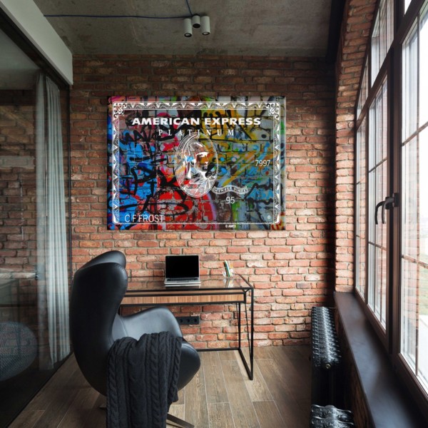 

Картина на холсте Деньги Graffity American Express 110х150 см.
