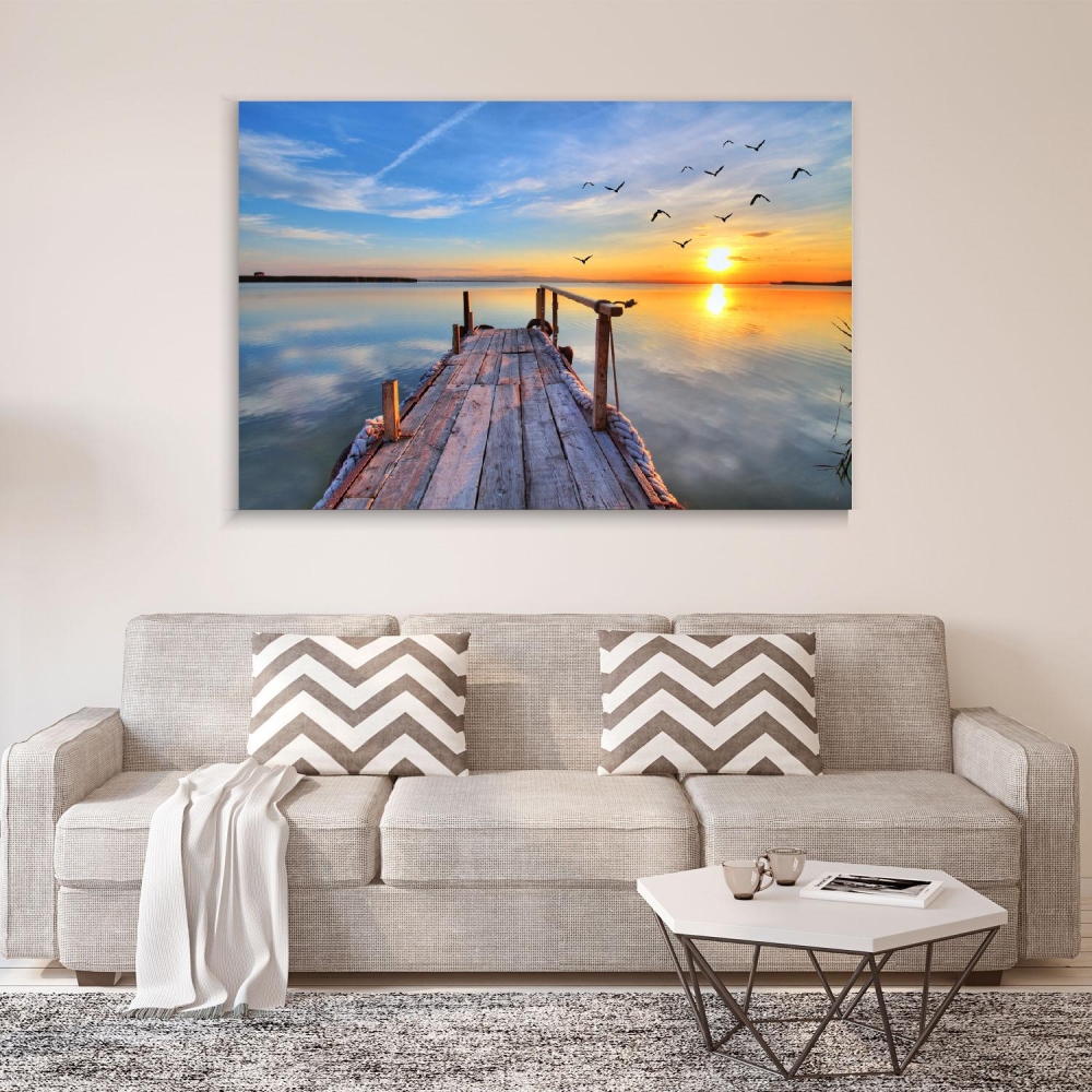 

Картина на холсте Природа Flock Of Birds Over The Lake 50х65 см.