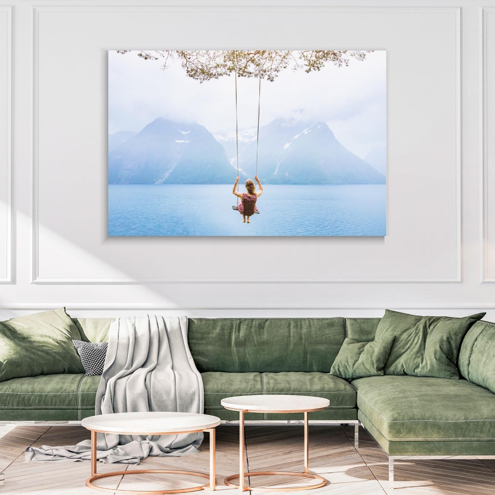

Картина на холсте Природа Swing With Mountain View 90х120 см.